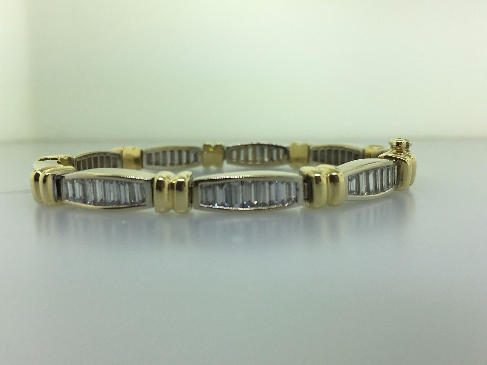 Baguette Cut Diamond Tennis Bracelet #16041