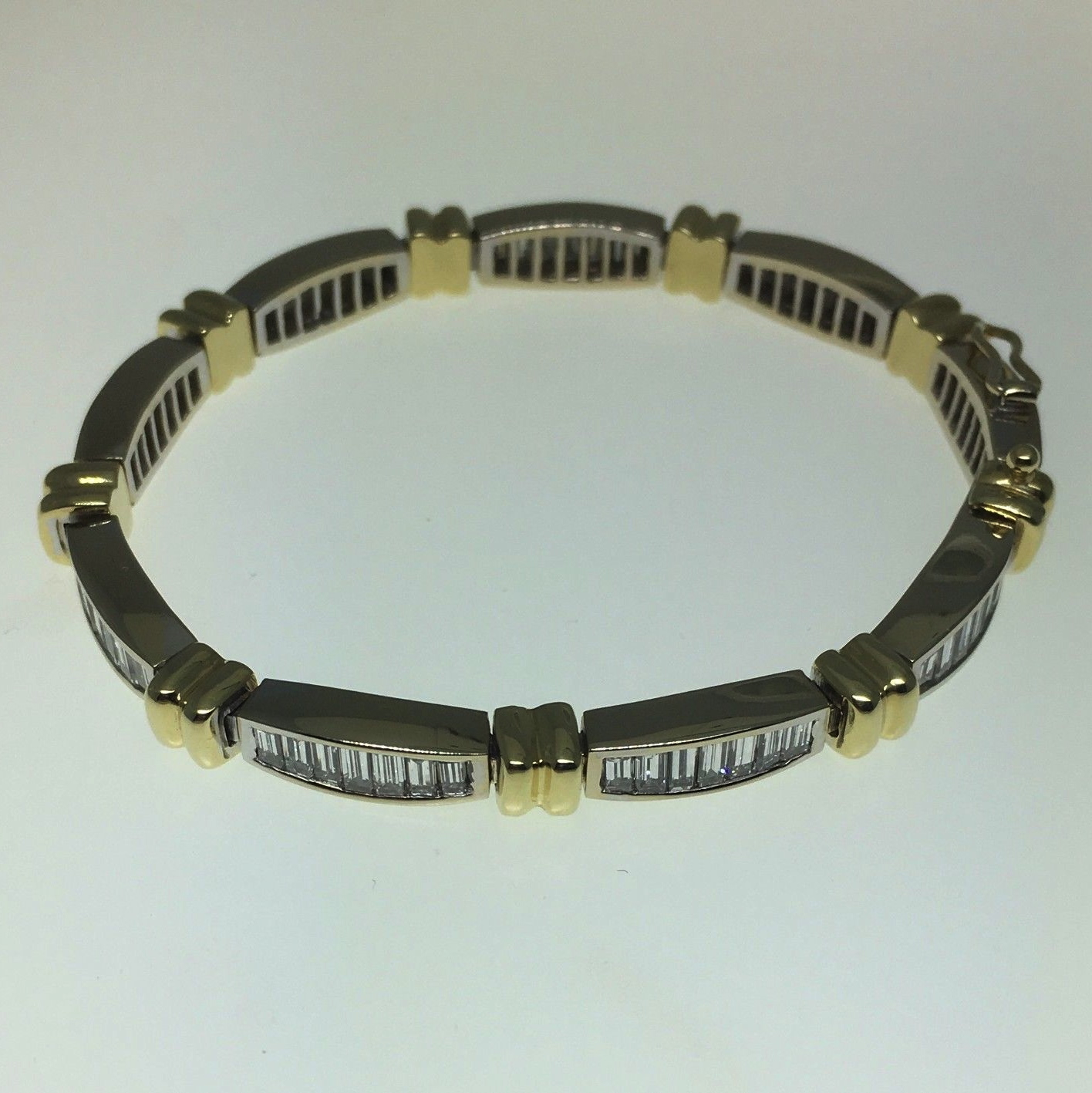 Baguette Cut Diamond Tennis Bracelet #16041