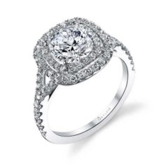 "Marielle" Double Halo Engagement Ring