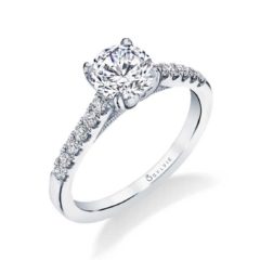 "Ameline" Diamond Solitaire Engagement Ring