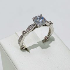 14K "Unavelo" Marquise and Round Station Diamond Engagement Ring